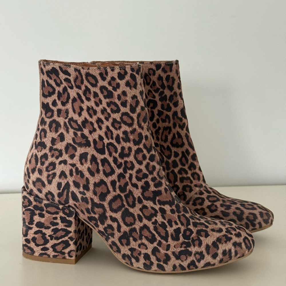 Free People Leopard Print Heeled Boots